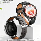Press Button Pin Buckle Flat-End Genuine Leather Watch Band