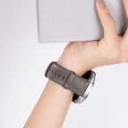Press Button Pin Buckle Flat-End Genuine Leather Watch Band