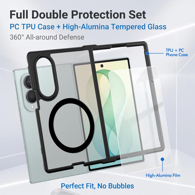 2 in 1 Set Magnetic Phone Case with Screen Tempered Film