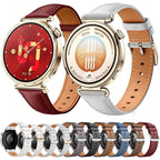 Press Button Pin Buckle Flat Tail Genuine Leather Watch Band