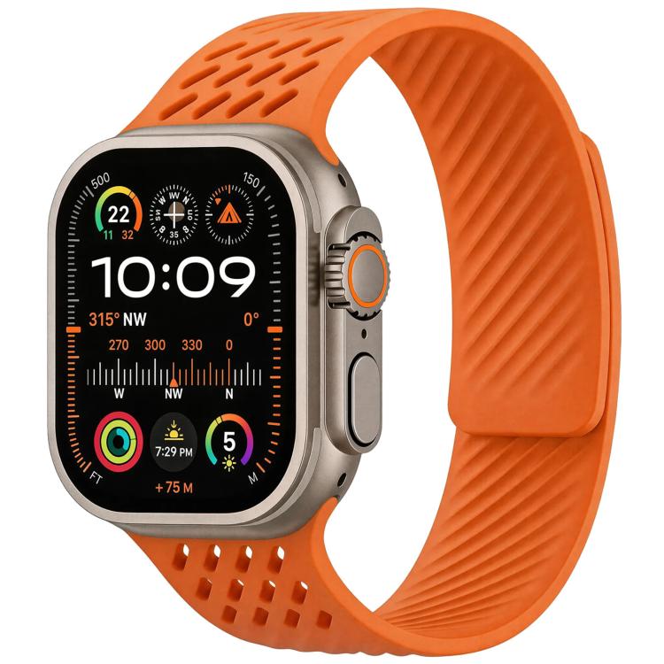 Diagonal Texture Perforated Magnetic Silicone Watch Band