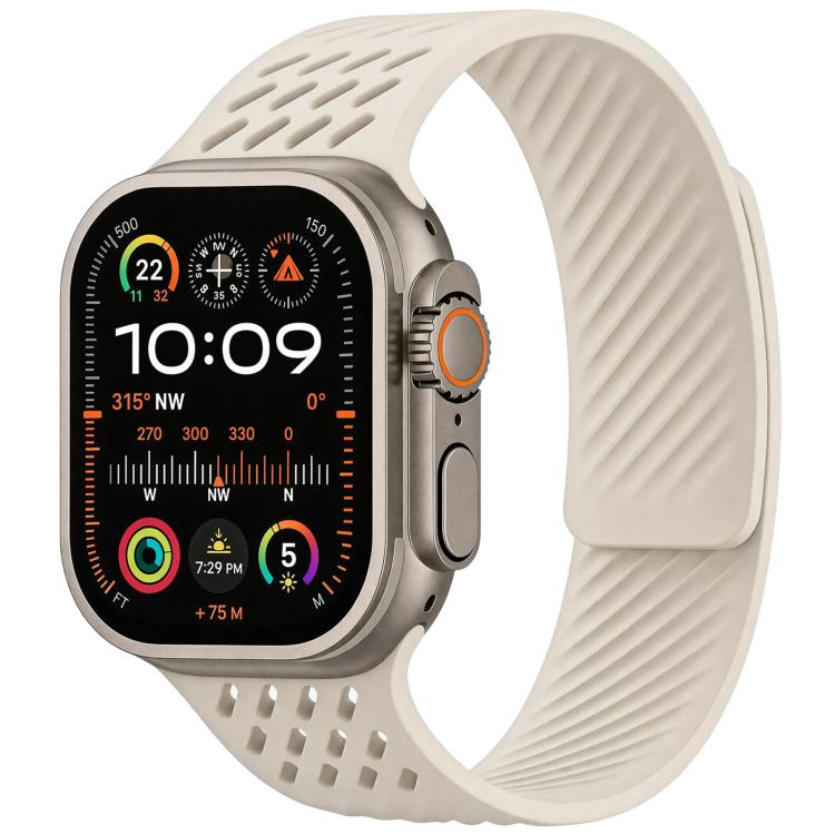 Diagonal Texture Perforated Magnetic Silicone Watch Band