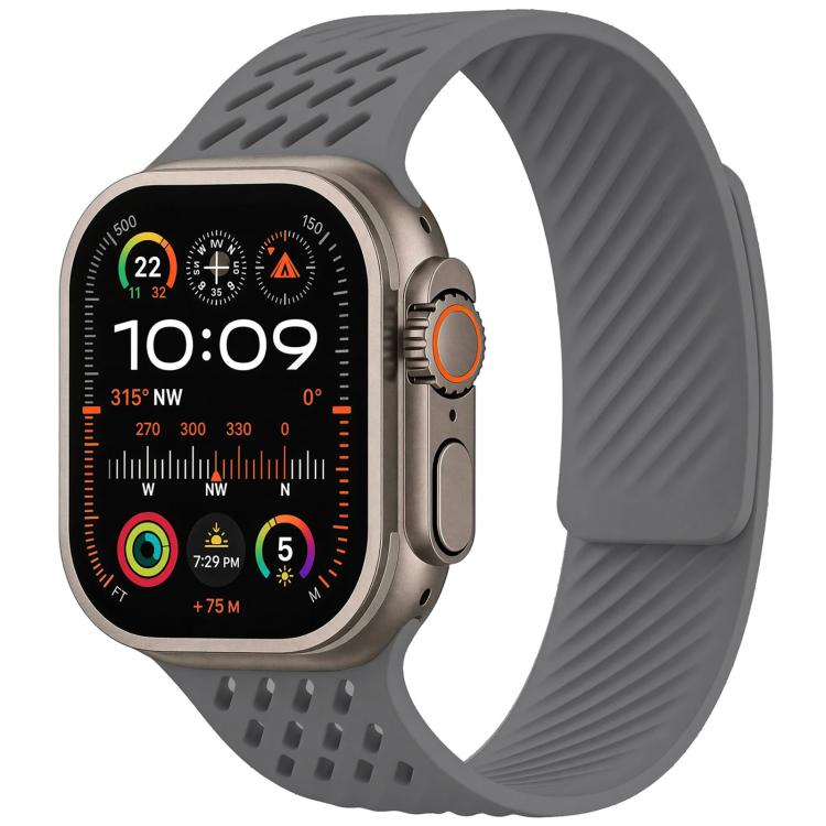 Diagonal Texture Perforated Magnetic Silicone Watch Band
