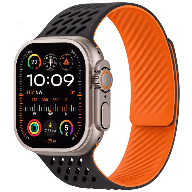 Diagonal Texture Perforated Magnetic Silicone Watch Band