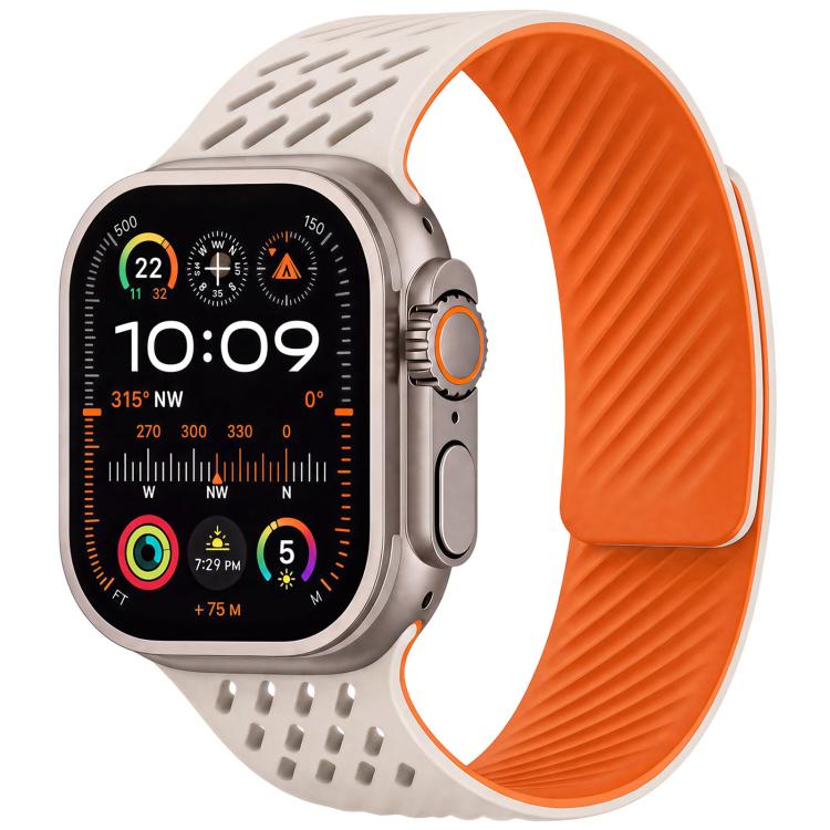 Diagonal Texture Perforated Magnetic Silicone Watch Band
