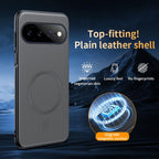 Plain Leather MagSafe Shockproof Phone Case
