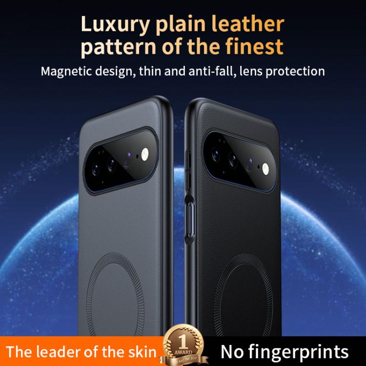 Plain Leather MagSafe Shockproof Phone Case