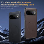 Plain Leather MagSafe Shockproof Phone Case