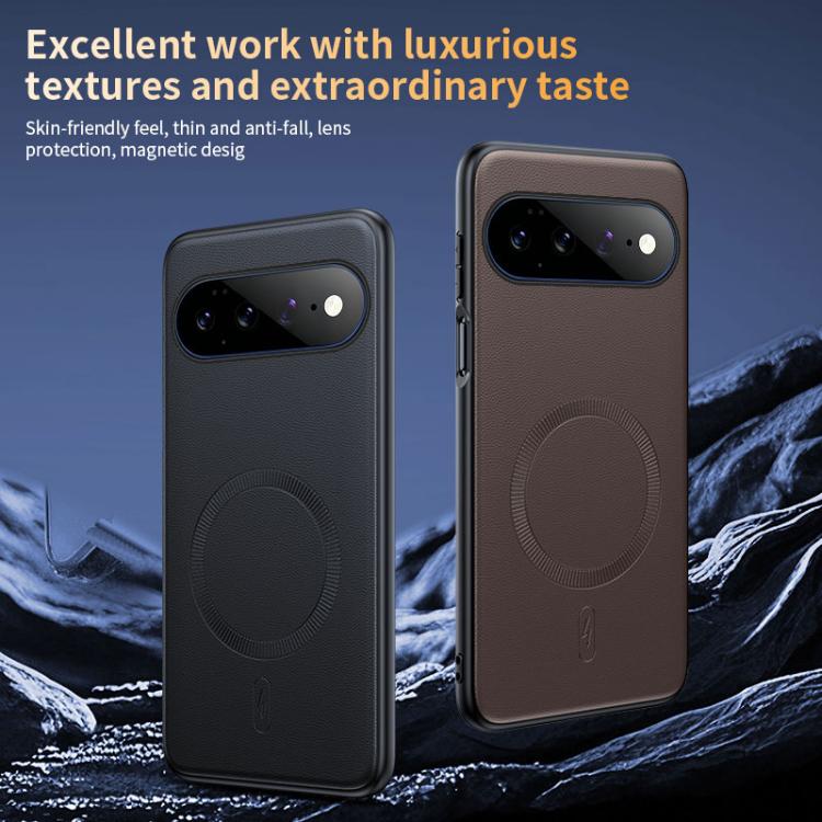 Plain Leather MagSafe Shockproof Phone Case