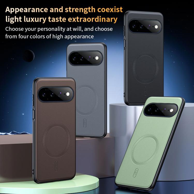 Plain Leather MagSafe Shockproof Phone Case