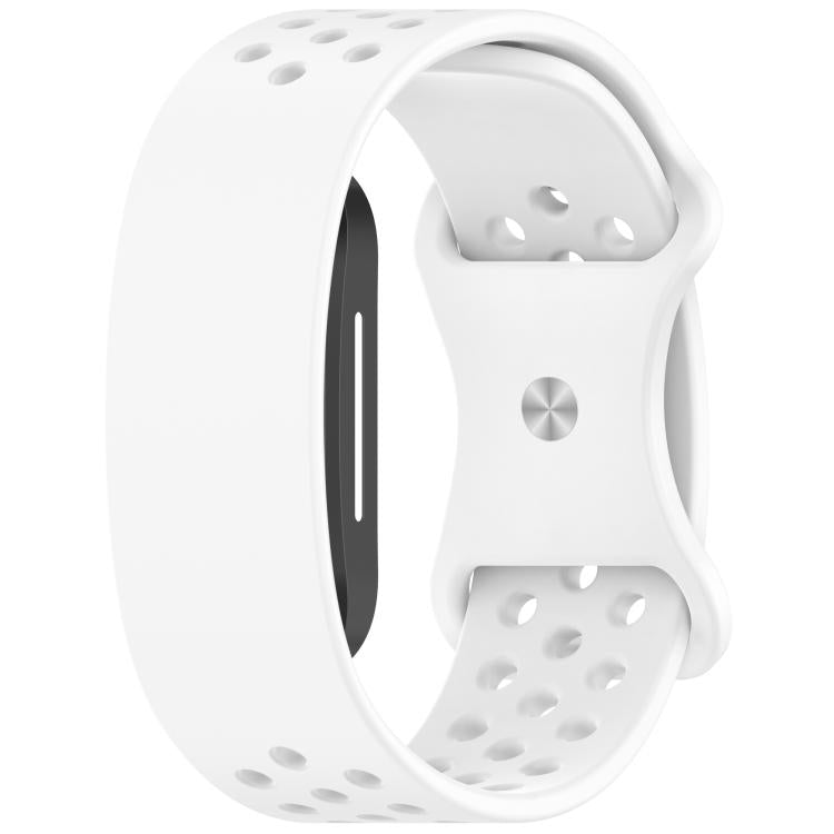 Butterfly Buckle Breathable Perforated Silicone Watch Band — Pink
