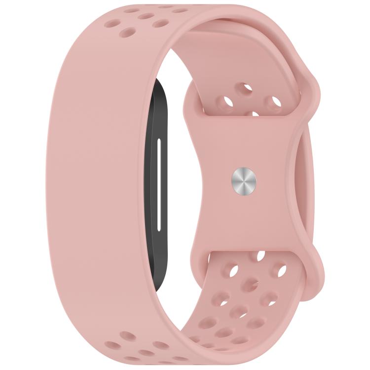 Butterfly Buckle Breathable Perforated Silicone Watch Band — Dark Blue