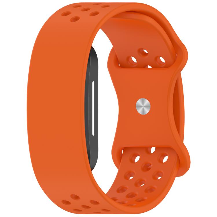 Butterfly Buckle Breathable Perforated Silicone Watch Band — Dark Gray