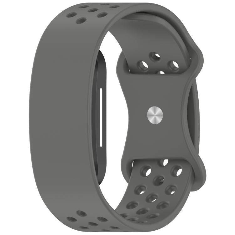 Butterfly Buckle Breathable Perforated Silicone Watch Band — Beige