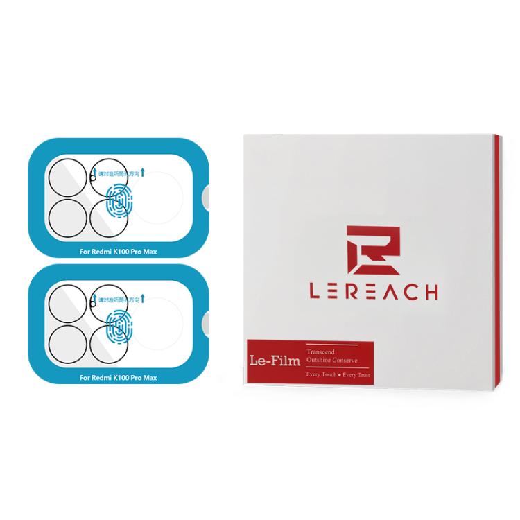 2pcs/Set LeReach TF Series Snap Version HD Wear-Resistant Camera Lens Glass Film — For Redmi K100 Pro / Poco F9 Pro