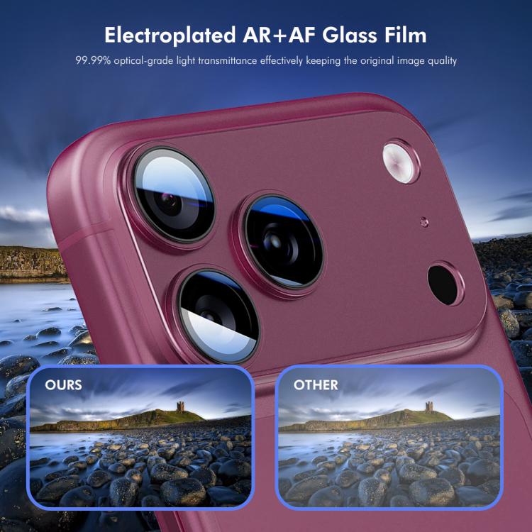 ENKAY Anti-reflection Camera Lens Frosted Armor Aluminium Alloy Tempered Glass Film