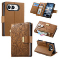 Flowers Leaves Zipper Wallet Leather Phone Case