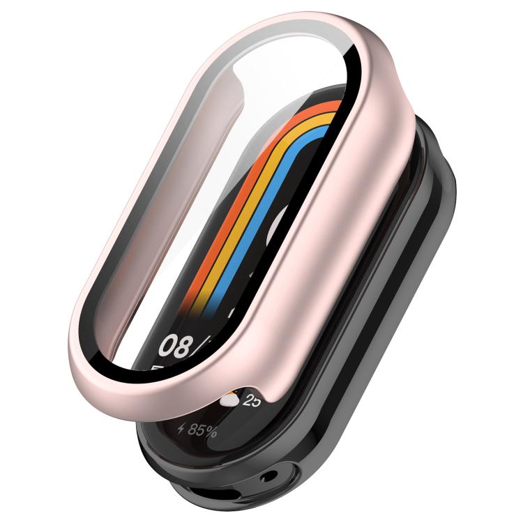 Tempered Film Integrated PC Watch Protective Case — Matte Rose Gold