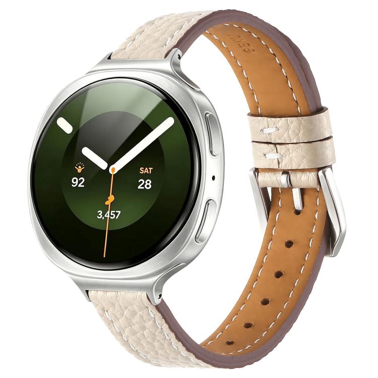 Slim Lychee Texture Pin Buckle Genuine Leather Watch Band