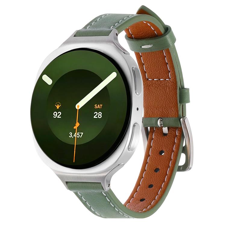 Slim Plain Genuine Leather Watch Band