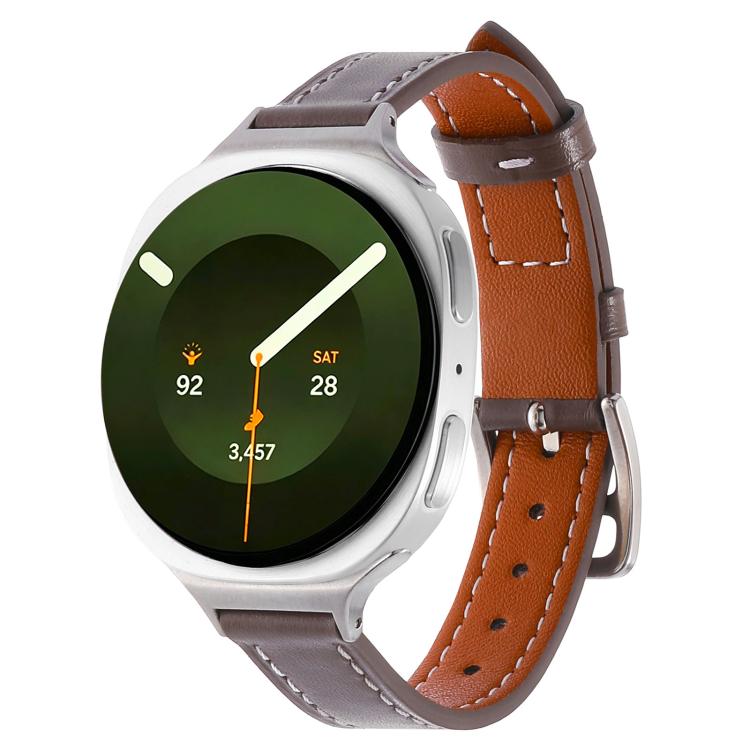 Slim Plain Genuine Leather Watch Band