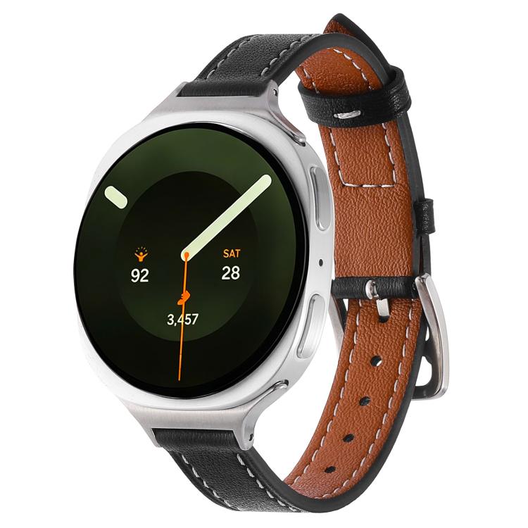 Slim Plain Genuine Leather Watch Band