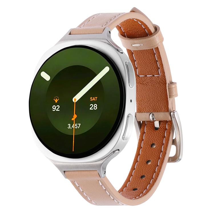 Slim Plain Genuine Leather Watch Band