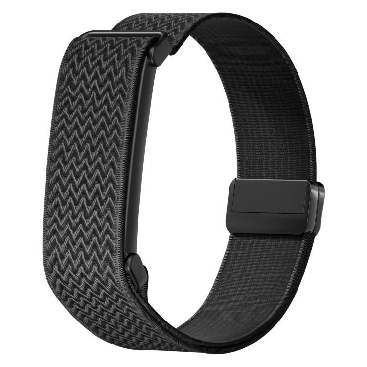 Metal Frame Magnetic Clasp Wave Pattern Elastic Nylon Watch Band