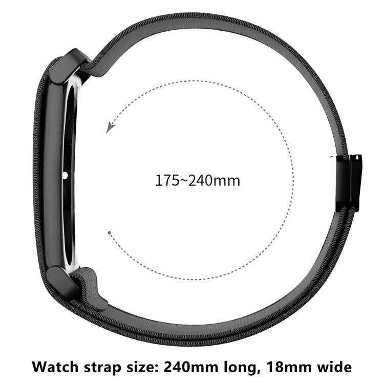Metal Frame Magnetic Clasp Wave Pattern Elastic Nylon Watch Band