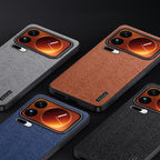 Tree Bark Leather Shockproof Phone Case — Black