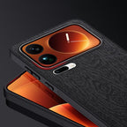 Tree Bark Leather Shockproof Phone Case — Blue