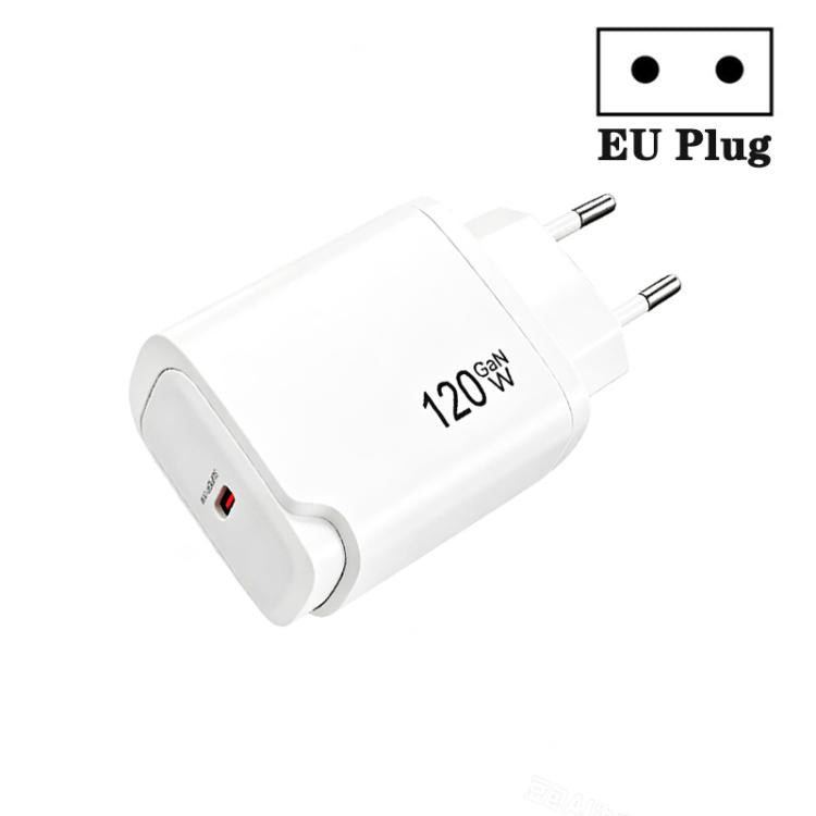 PD48 GaN 120W USB-C Fully Compatible Protocol Charger for Laptops, EU Plug — Black