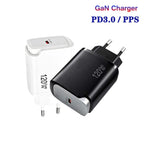 PD48 GaN 120W USB-C Fully Compatible Protocol Charger for Laptops, EU Plug — White