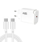 PD48 GaN 120W USB-C Laptop Power Supply with USB-C to USB-C Data Cable，EU Plug