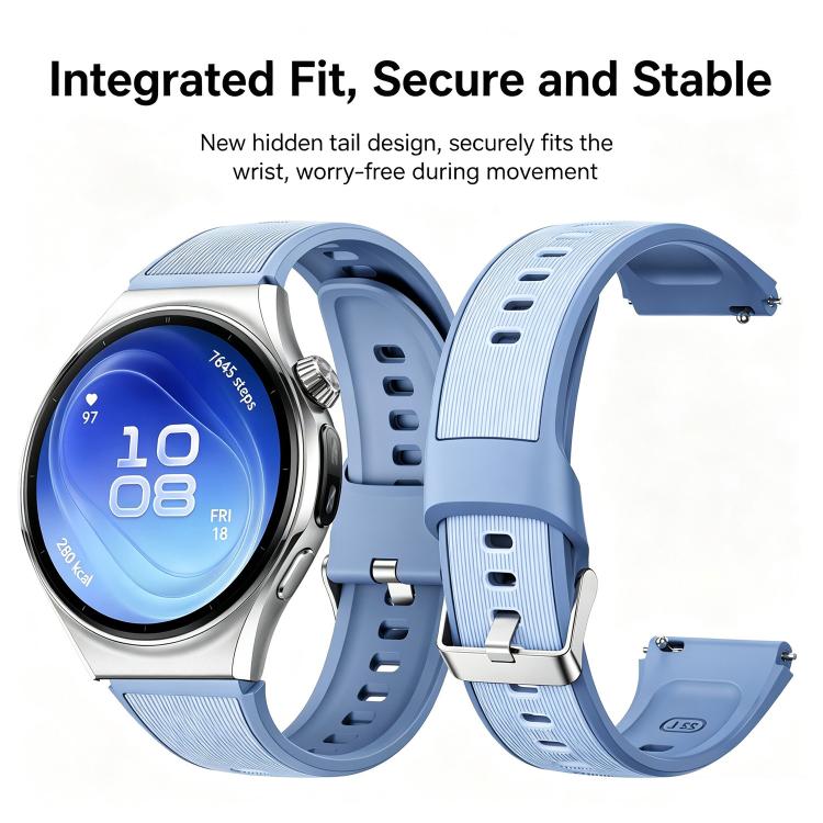 Hidden Tail Design Vertical Stripe Silicone Watch Band