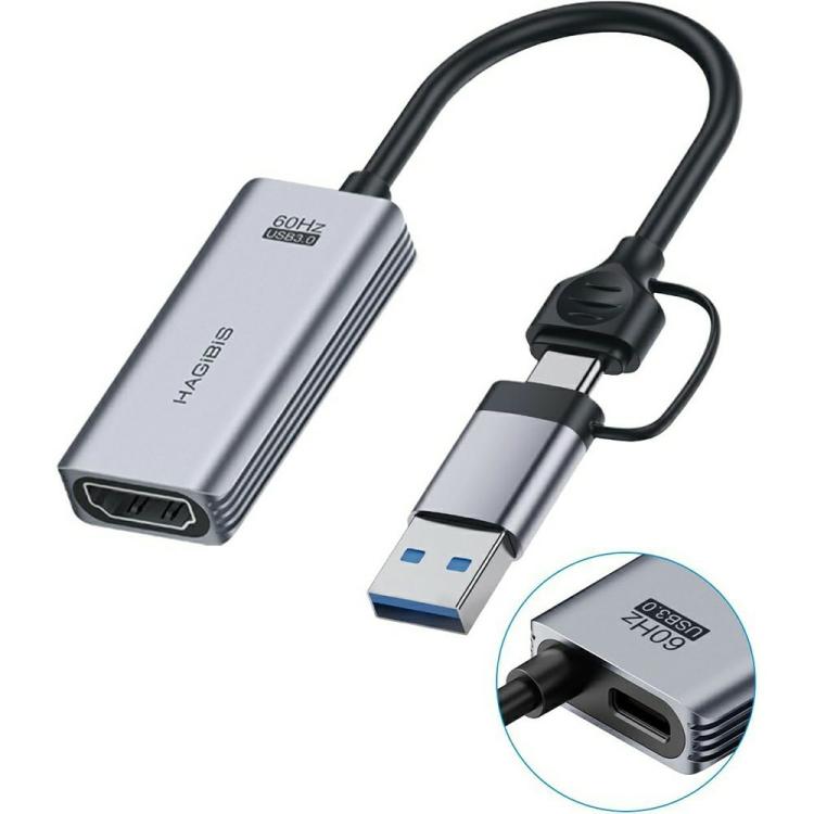 HAGIBIS UHC07P 100W PD Charging Adapter USB 3.0 HD Video Capture Card