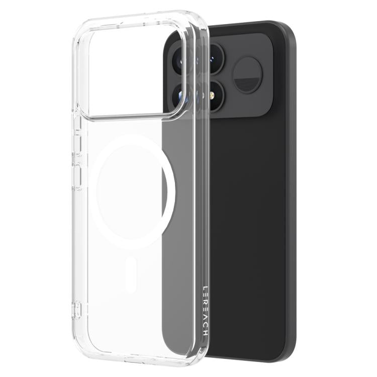 LeReach TOC Clear Series Dual-Composite Armor TPU + Acrylic Shockproof Magnetic Phone Case