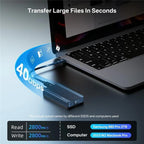 ACASIS TBU405 Air 40Gbps M.2 NVMe SSD Enclosure for Thunderbolt 4/3 USB4 2280 M-Key B+M — view 3