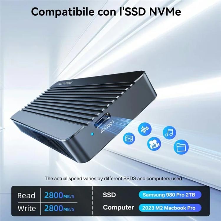 ACASIS TBU405M1 40Gbps M.2 NVMe SSD Enclosure for M1 / M2 Pro Max — view 3
