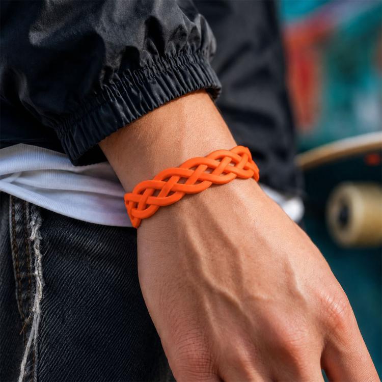 Vine Woven Design Butterfly Buckle Silicone Watch Band