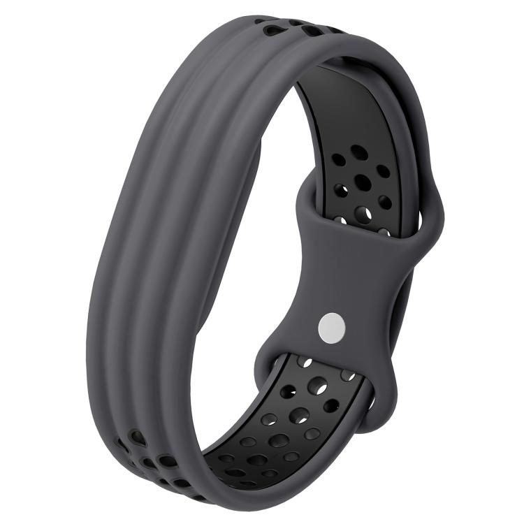 Perforated Butterfly Buckle Two Color Silicone Watch Band