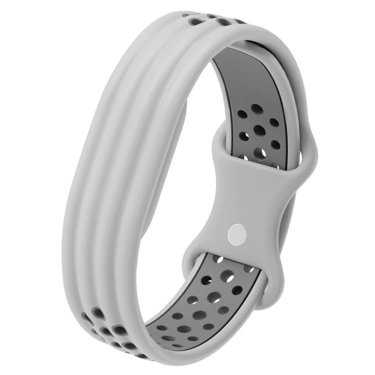 Perforated Butterfly Buckle Two Color Silicone Watch Band