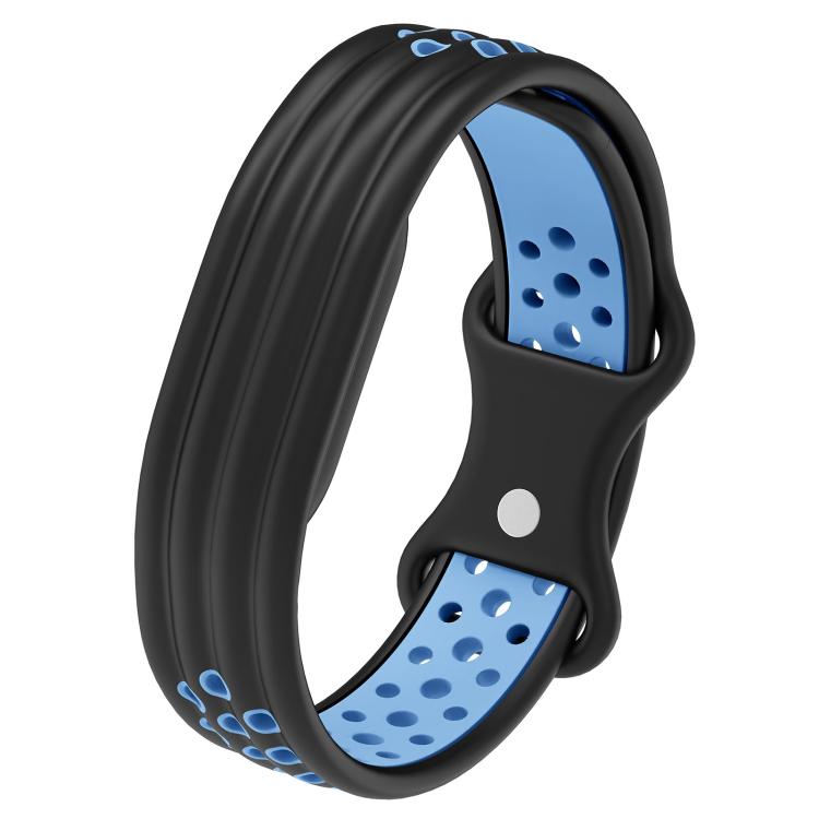 Perforated Butterfly Buckle Two Color Silicone Watch Band