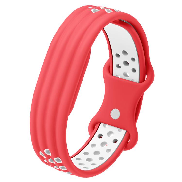 Perforated Butterfly Buckle Two Color Silicone Watch Band