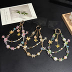 Chinese Style Gold Butterfly Floral Phone Chain — Green