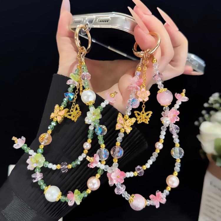 Chinese Style Gold Butterfly Floral Phone Chain — view 5