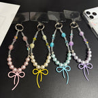 Glass Gentle Butterfly Pearl Crystal Chain — Yellow