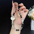 Dark Emerald Rose Heart Pearl Crystal Chain