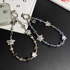 Star Key Silver Pendant Iridescent Crystal Chain — view 6