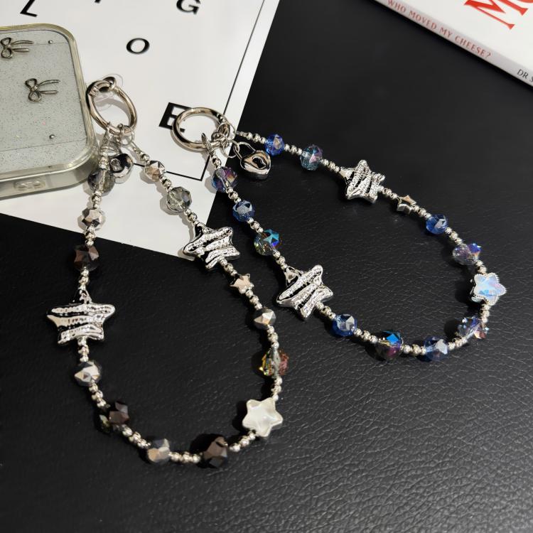 Star Key Silver Pendant Iridescent Crystal Chain — view 6